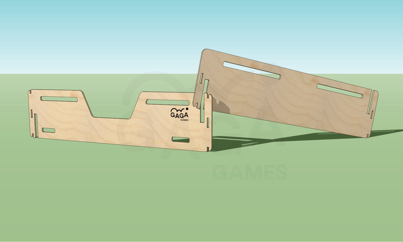 Gaga Games Portable Gaga Pit Kits slide together. You can setup a temporary game of Gaga with just 2 people in minutes!