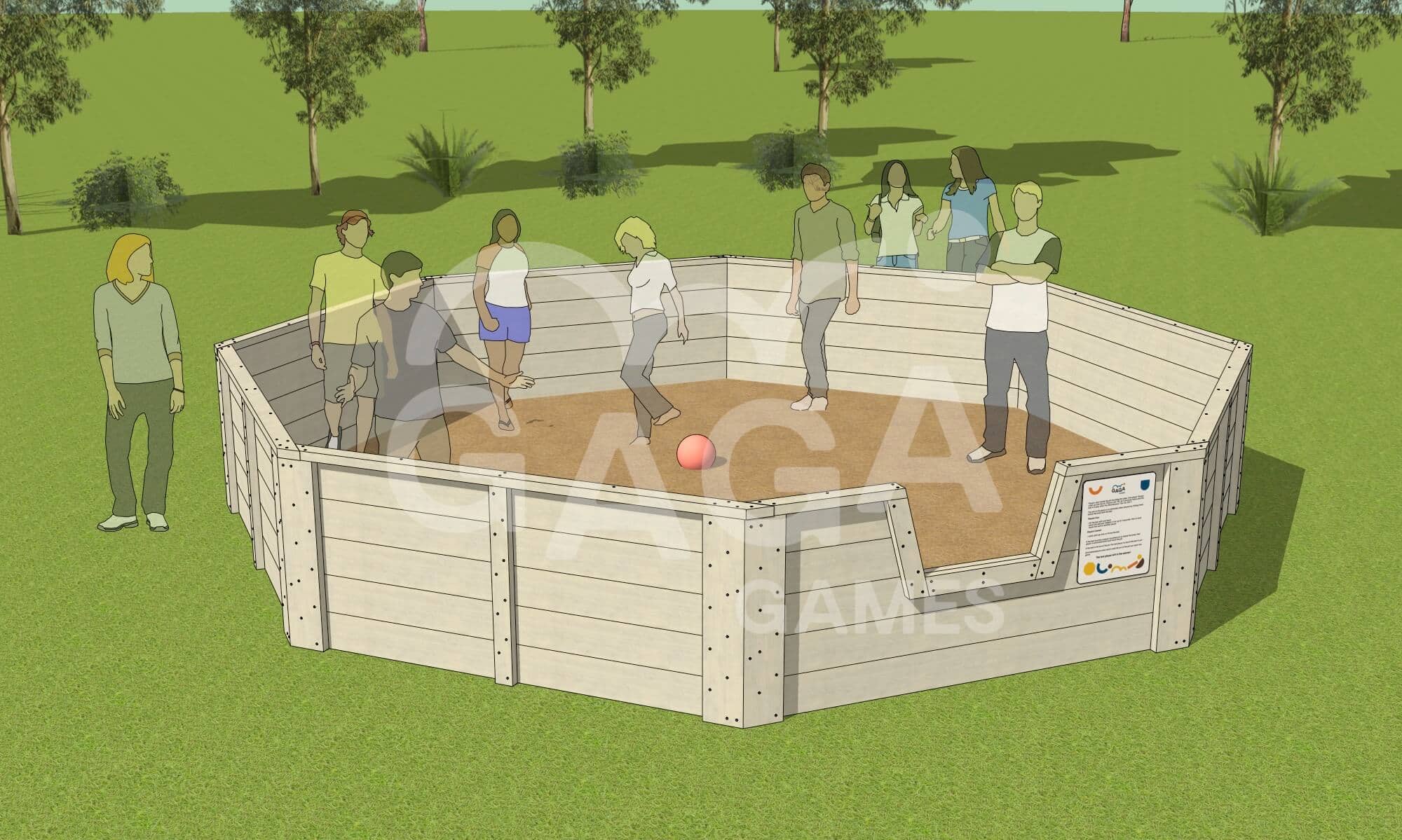 Outdoor Gaga Pits